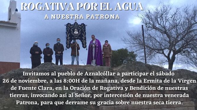 Llamamiento a los vecinos de Aznalcóllar a rezar junto a la patrona para pedir que llueva