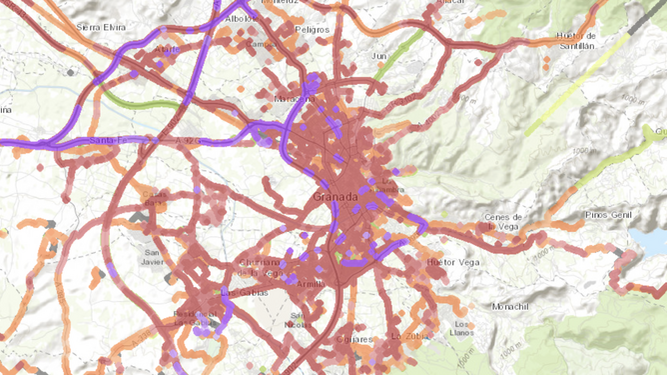 Con este mapa podrás saber qué cobertura móvil hay en los distintos barrios de Granada