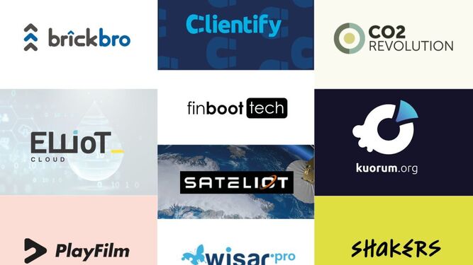 Los logos de las diez "startups" españolas que han llegado a Silicon Valley.