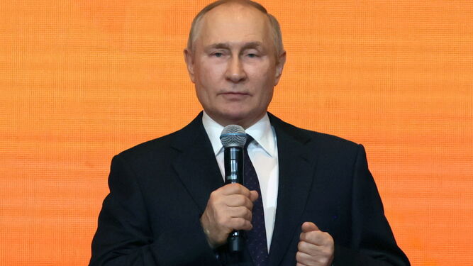 Putin hoy en un acto en Moscú.