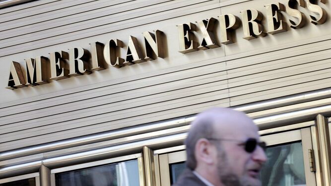 Oficina de American  Express  en Nueva York, Estados Unidos.
