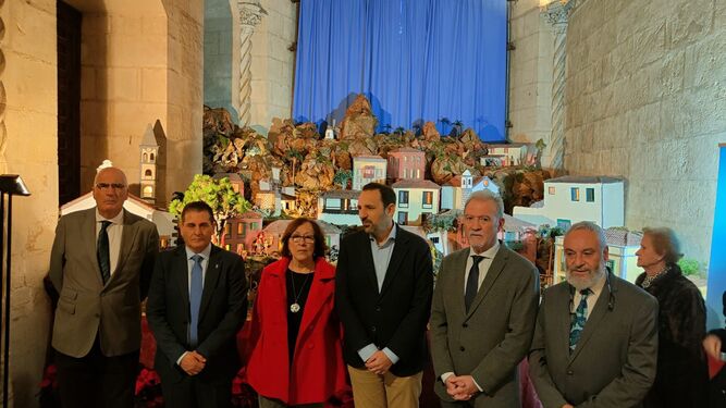 Inauguración del belén canario en la Sala del Apeadero del Ayuntamiento de Sevilla