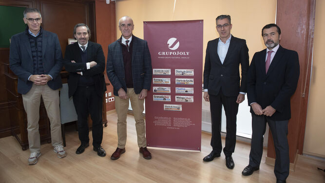 De izquierda a derecha, Juan Martínez Barea, Alberto Grimaldi, Antonio Muñoz, Joaquín Segovia y Juan Román