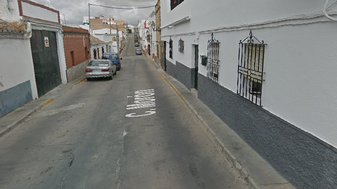 La calle Morón, en Montellano, donde ha tenido lugar el incendio.