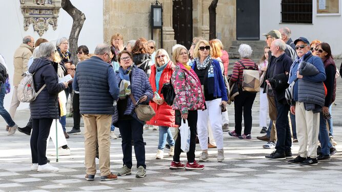 Grupo de turistas en Jerez días atrás.