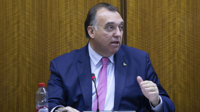 El consejero de Turismo, Cultura y Deporte, en una reciente comparecencia en el Parlamento de Andalucía.