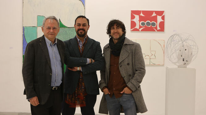 Juan Suárez, Fernando Clemente y Nacho Carbó, el martes en la inauguración de la muestra.