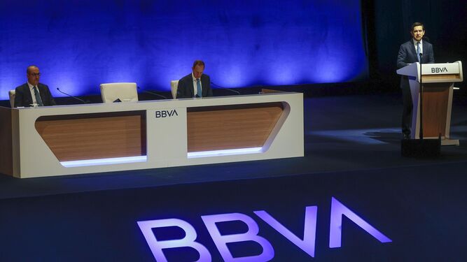 Junta general de accionistas del BBVA celebrada en Bilbao.