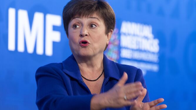 La directora gerente del FMI, Kristalina Georgieva, este jueves, en Washington.