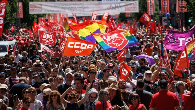 Imagen de la manifestación central convocada por los sindicatos en Madrid