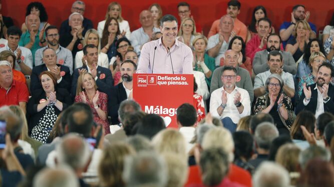 Pedro Sánchez en un acto reciente del Partido Socialista.