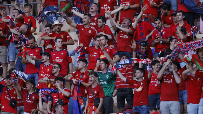 La afición pamplonica en la pasada final de la Copa del Rey en Sevilla.