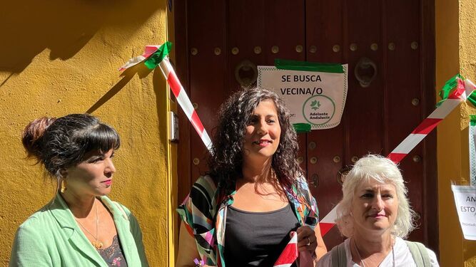 Teresa Rodríguez y Sandra Heredia en el acto electoral en la Alfalfa