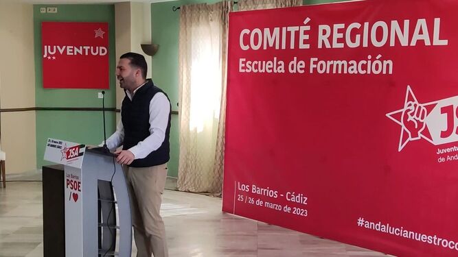 El secretario de Organización del PSOE-A, Noel López, en un acto reciente.