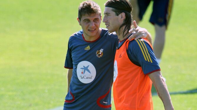 Joaquín y Sergio Ramos, en la selección.