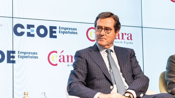 Antonio Garamendi, presidente de la CEOE, en una imagen tomada este martes.