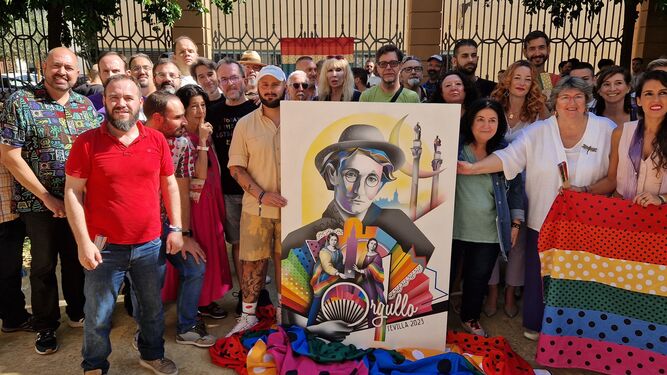 Presentación del cartel del Orgullo 2023 en Sevilla que homenajea la figura de Ocaña.