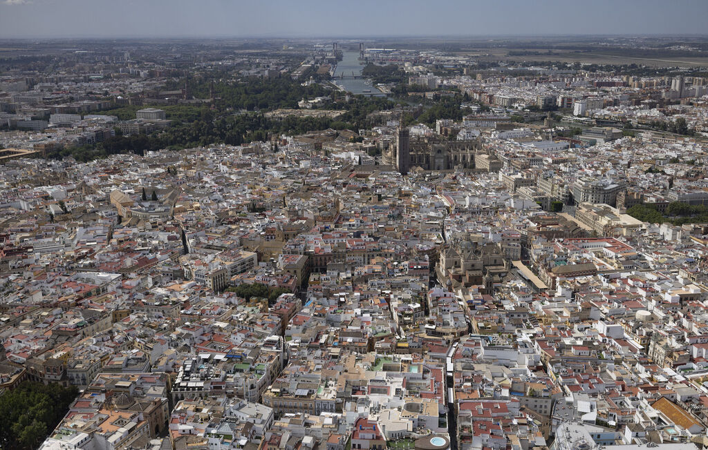 Sevilla desde el helic&oacute;ptero de la Polic&iacute;a Nacional