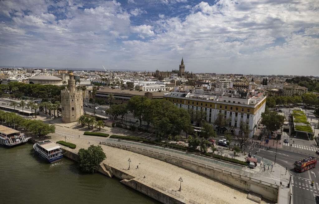 Sevilla desde el helic&oacute;ptero de la Polic&iacute;a Nacional