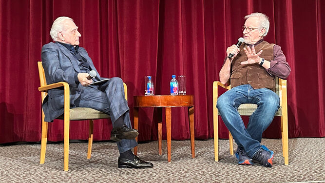 Scorsese y Spielberg en una conversación pública reciente.