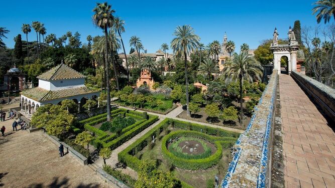 Los jardines del Real Alcázar de Sevilla.