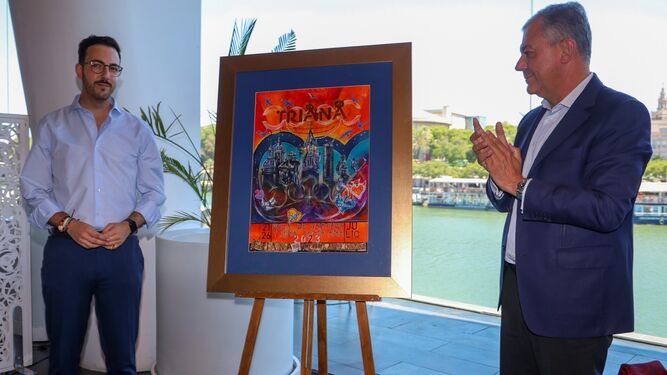 José Tomás Pérez Indiano y José Luis Sanz presentan el cartel de la Velá de Santa Ana 2023.