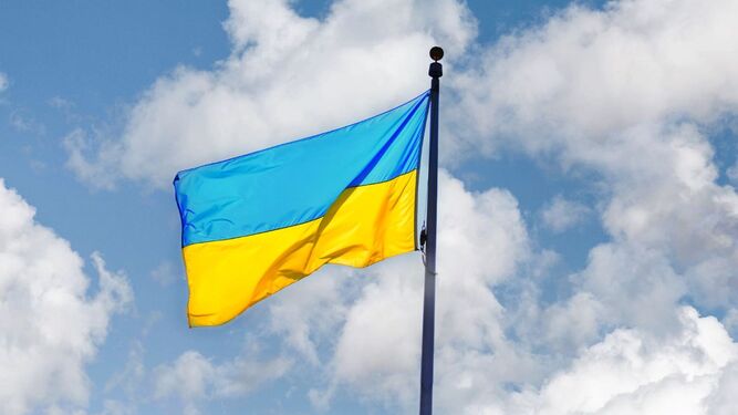 La bandera de Ucrania.