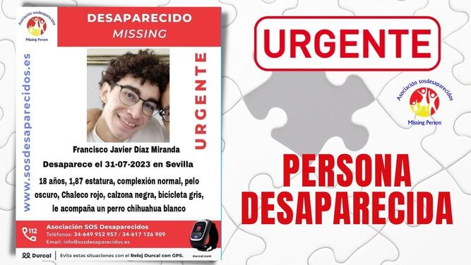 Buscan a un joven desparecido en Sevilla desde el 31 de julio