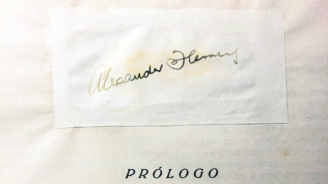 El autógrafo de Alexander Fleming.