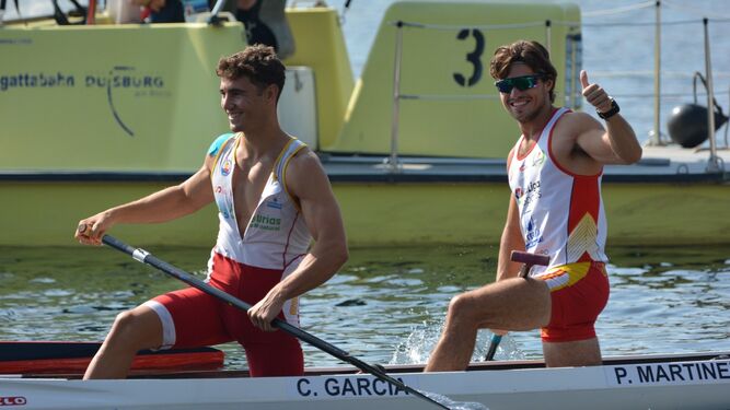 Cayetano García de la Borbolla y Pablo Martínez, satisfechos tras ganar su semifinal.