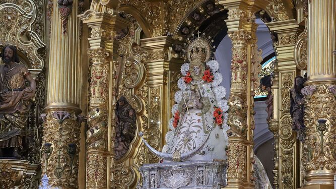 La Virgen del Rocío durante la pasada Fiesta de la Luz, que se celebra a principios de febrero.