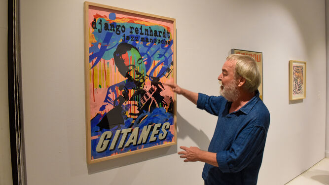 El artista Manolo Cuervo muestra su obra 'Django Reindhardt'
