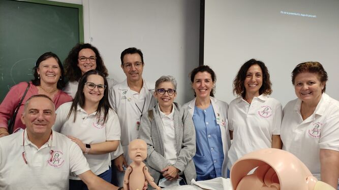 El grupo de profesionales de simulación obstétrica del Hospital Virgen del Rocío.