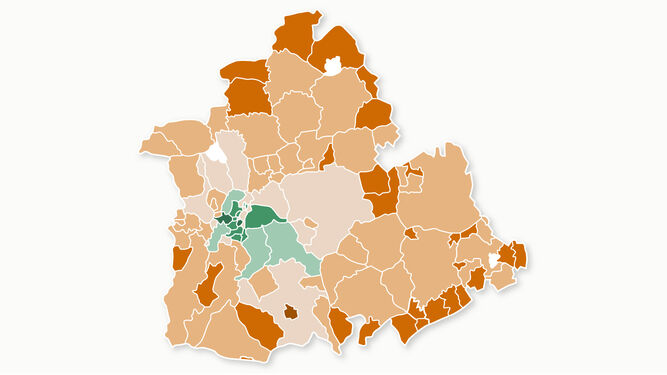 Renta de los municipios de Sevilla. Fuente: Agencia Tributaria