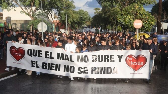 Imagen de la manifestación que se organizó en Palomares en los días siguientes al fatal suceso.
