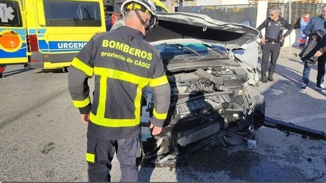Accidente de tráfico en el polígono de Fadricas, ocurrido el pasado mes de abril.