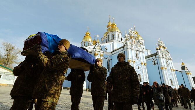 Funeral por la muerte de un militar ucraniano
