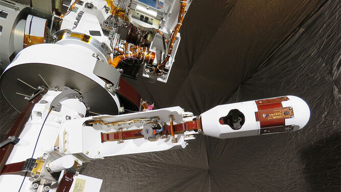 Sensores de MEDA ubicados en el mástil del rover Perseverance de NASA