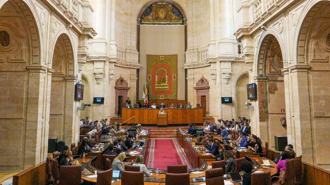 Debate de totalidad del proyecto de Ley del Presupuesto andaluz para 2024 en el Parlamento.