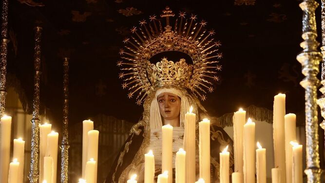 La Virgen de Montserrat el pasado Viernes Santo