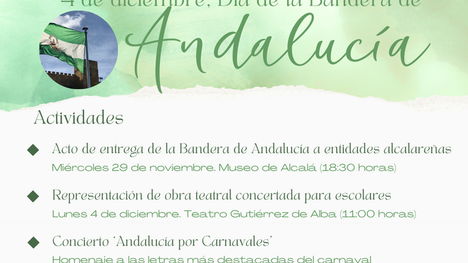 Cartel de las actividades que se realizarán en Alcalá el próximo 4 de diciembre