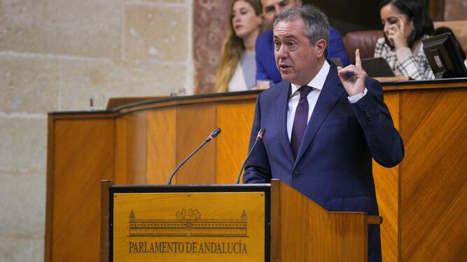 Juan Espadas, en el Parlamento.