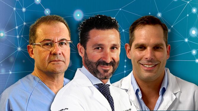 Los doctores Miguel Ángel Gómez Vidal, Sergio Tejero y Fernando Cózar Bernal.