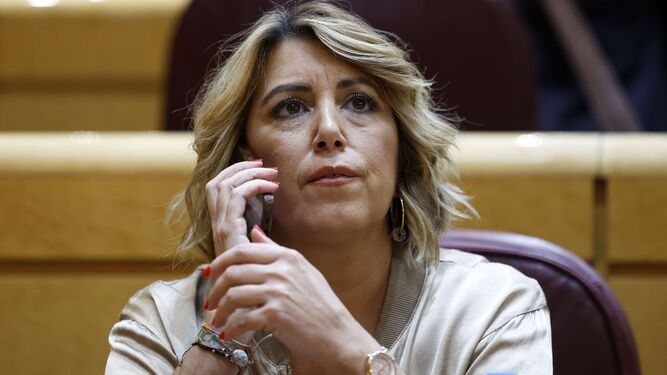 La ex presidenta de la Junta y senadora del PSOE, Susana Díaz, en el Senado.