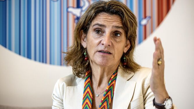 La vicepresidenta Teresa Ribera, este martes, en la COP 28 en Dubái.