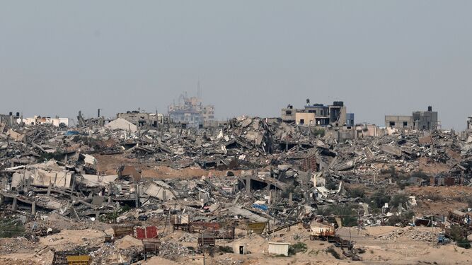 Los restos que quedan del barrio de Shejaiya tras los ataques israelíes.