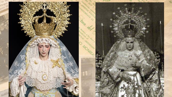 La Virgen del Rocío, ahora y antes con la misma corona