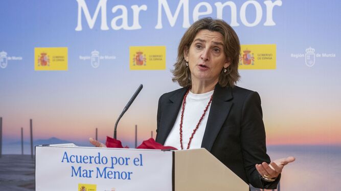 - La vicepresidenta tercera del Gobierno y ministra para la Transición Ecológica y el Reto Demográfico, Teresa Ribera.