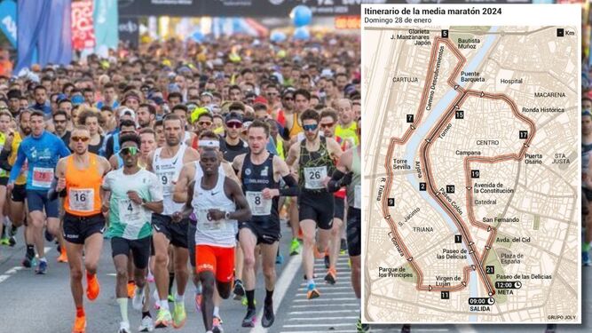 Estos son los cortes de tráfico en Sevilla por la Media Maratón 2024