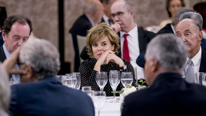Soraya Sáenz de Santamaría, en el homenaje del pasado septiembre al ex presidente del Senado Juan José Laborda